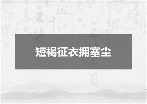 短褐征衣拥塞尘
