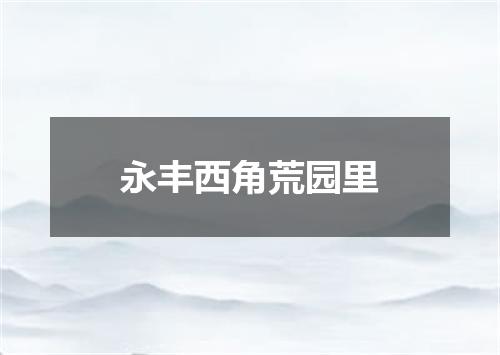 永丰西角荒园里