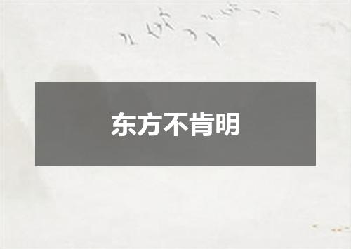 东方不肯明