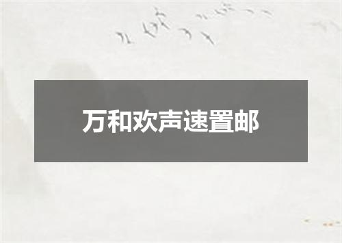 万和欢声速置邮
