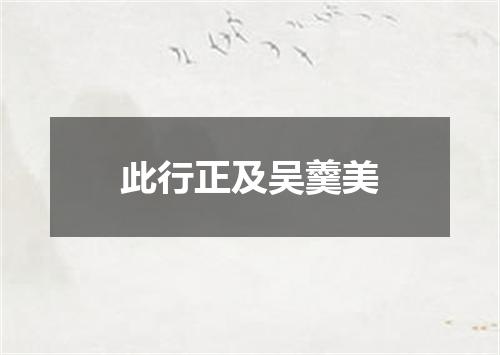 此行正及吴羹美
