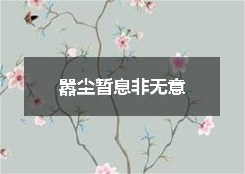 嚣尘暂息非无意