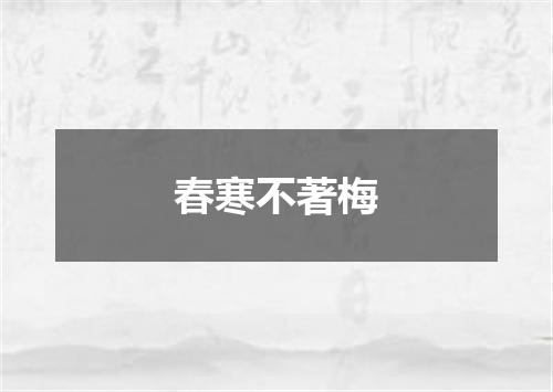 春寒不著梅