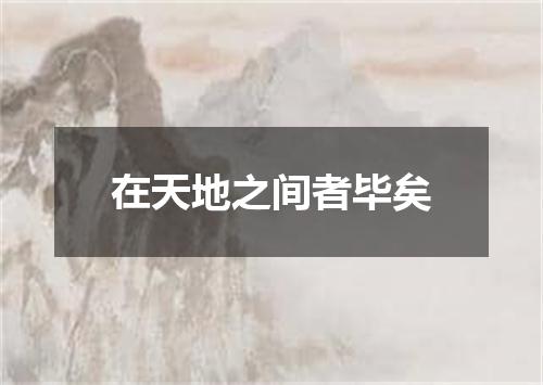 在天地之间者毕矣