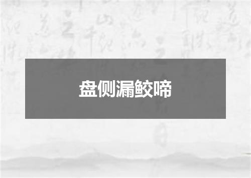 盘侧漏鲛啼