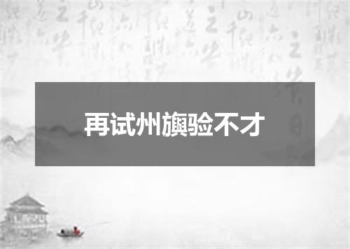 再试州旟验不才