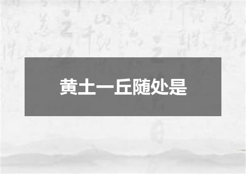 黄土一丘随处是