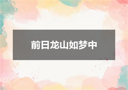 前日龙山如梦中