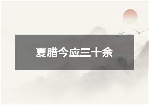 夏腊今应三十余
