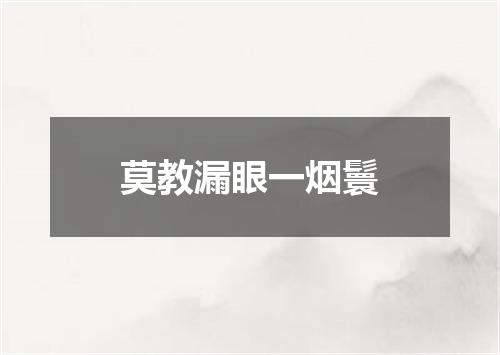 莫教漏眼一烟鬟