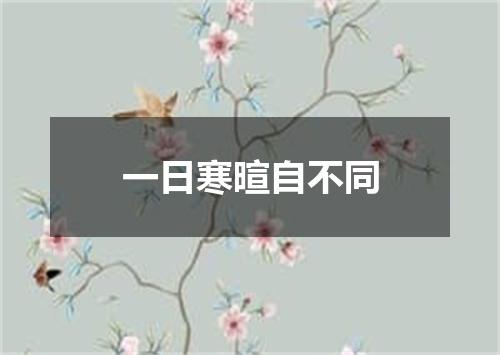 一日寒暄自不同