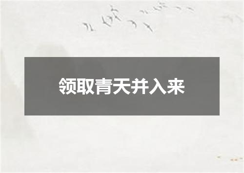 领取青天并入来