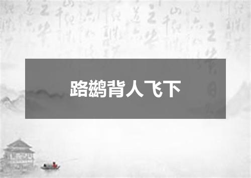路鹚背人飞下