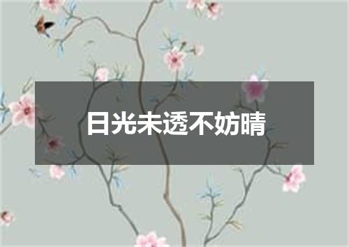 日光未透不妨晴