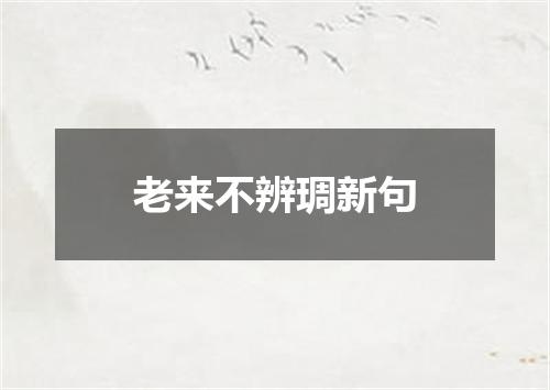 老来不辨琱新句
