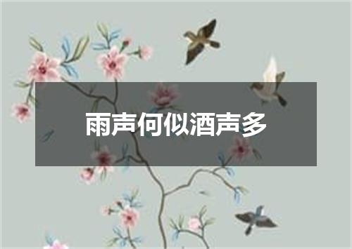 雨声何似酒声多