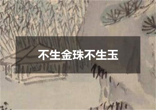 不生金珠不生玉