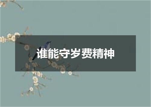 谁能守岁费精神
