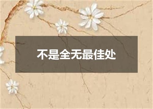 不是全无最佳处