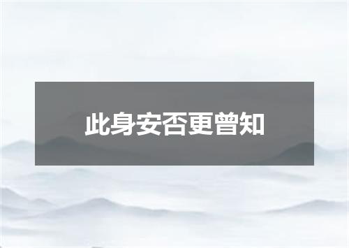 此身安否更曾知
