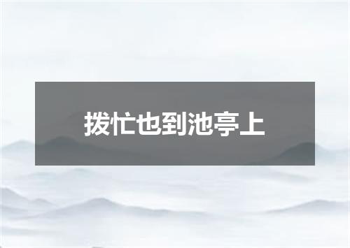 拨忙也到池亭上
