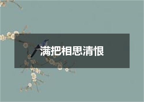 满把相思清恨