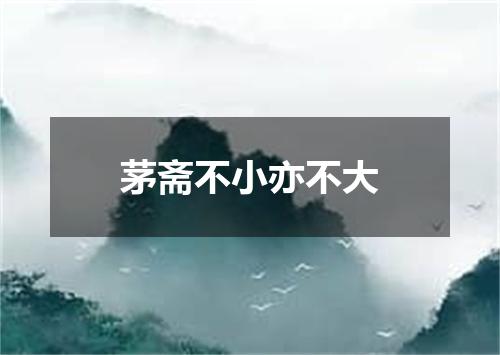 茅斋不小亦不大