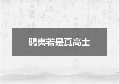 鴟夷若是真高士