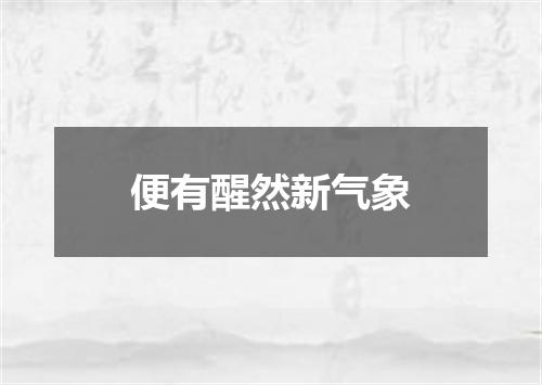 便有醒然新气象