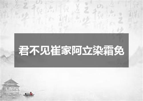 君不见崔家阿立染霜免