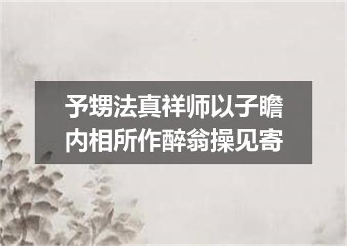 予甥法真祥师以子瞻内相所作醉翁操见寄