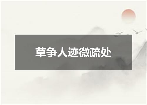 草争人迹微疏处