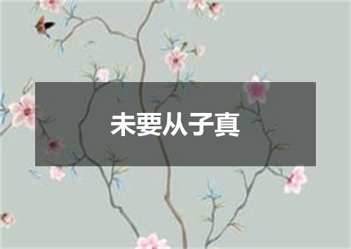 未要从子真