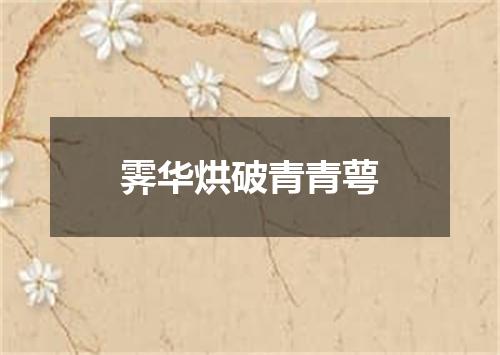 霁华烘破青青萼