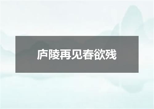 庐陵再见春欲残