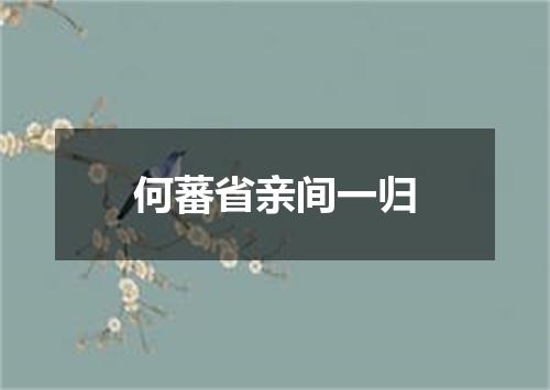 何蕃省亲间一归