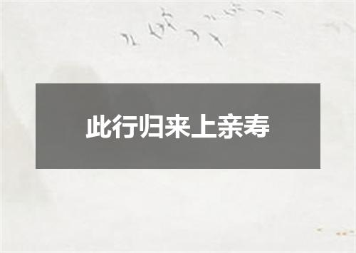 此行归来上亲寿