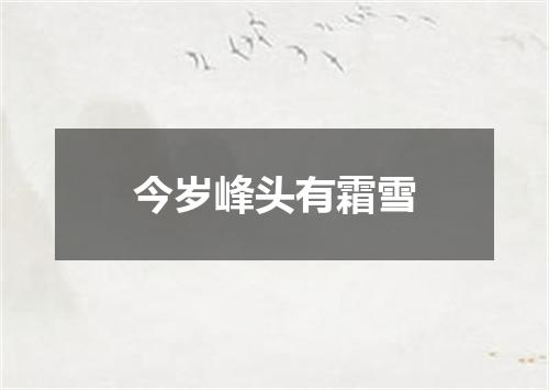 今岁峰头有霜雪