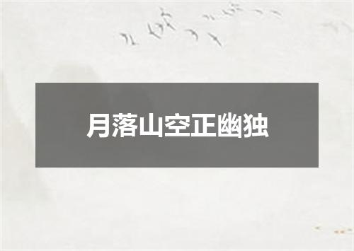 月落山空正幽独