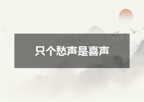 只个愁声是喜声
