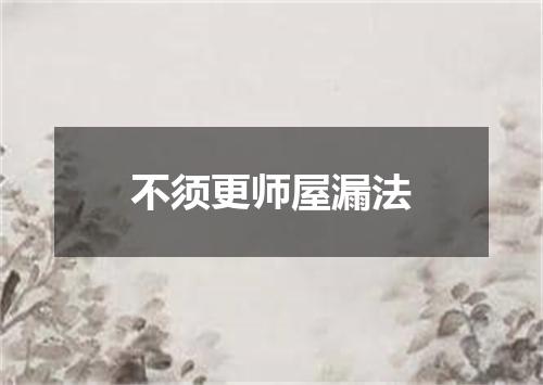 不须更师屋漏法