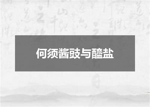 何须酱豉与醯盐