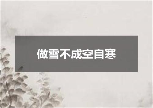做雪不成空自寒