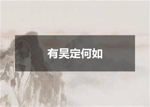 有昊定何如