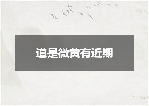 道是微黄有近期