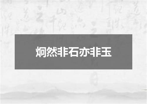 炯然非石亦非玉