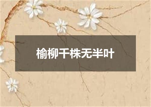 榆柳千株无半叶