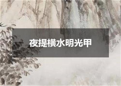 夜提横水明光甲