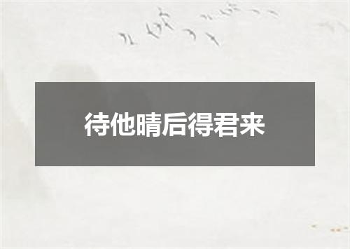 待他晴后得君来