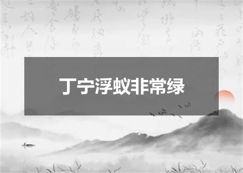 丁宁浮蚁非常绿